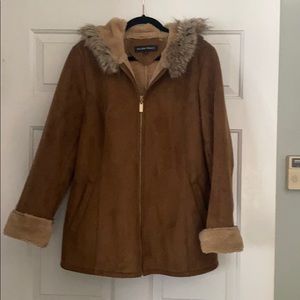 Faux suede fuzzy jacket